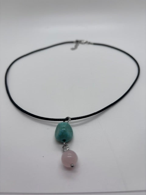 Ciondolo in Turchese e Morganite