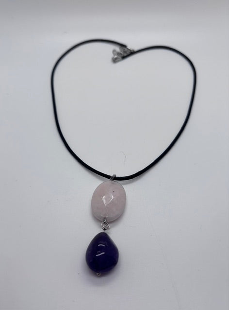 Ciondolo Morganite e Ametista