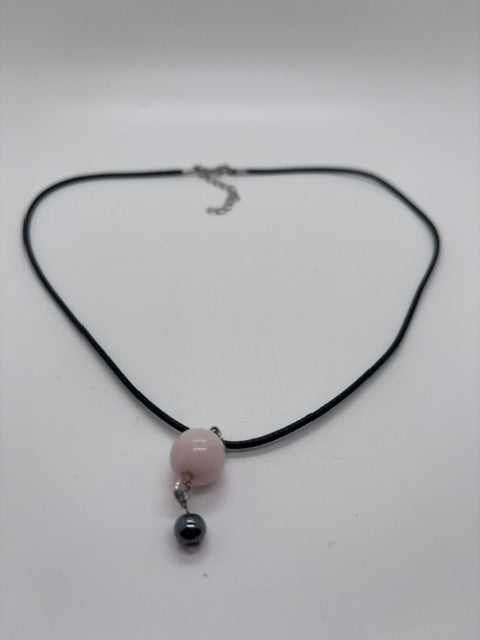Ciondolo in Morganite e Ematite