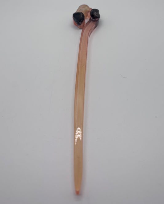 Bastoncino per i capelli in resina  e pietre