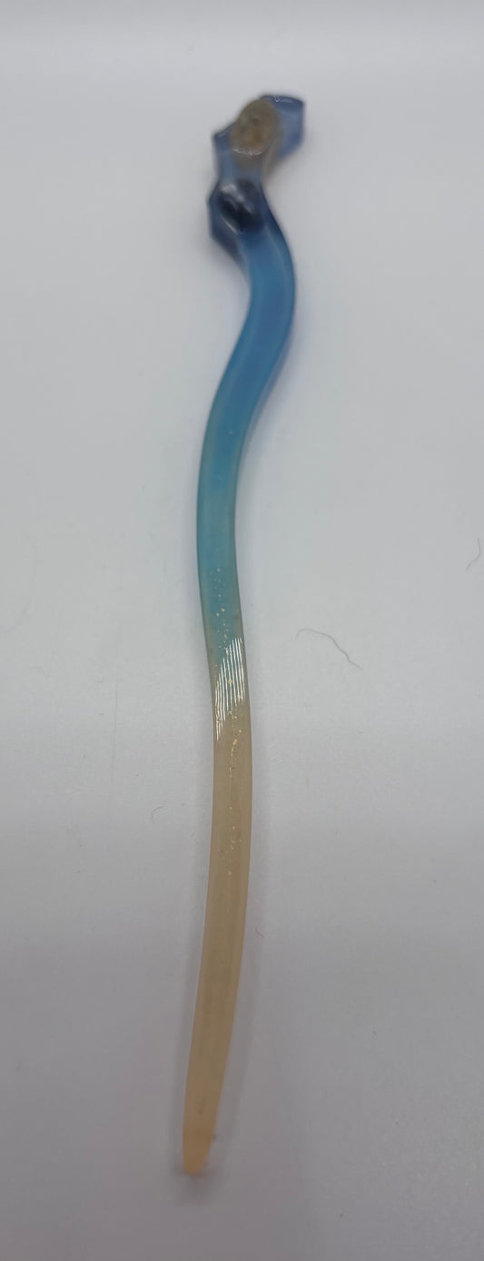 Bastoncino per i capelli in resina e pietre