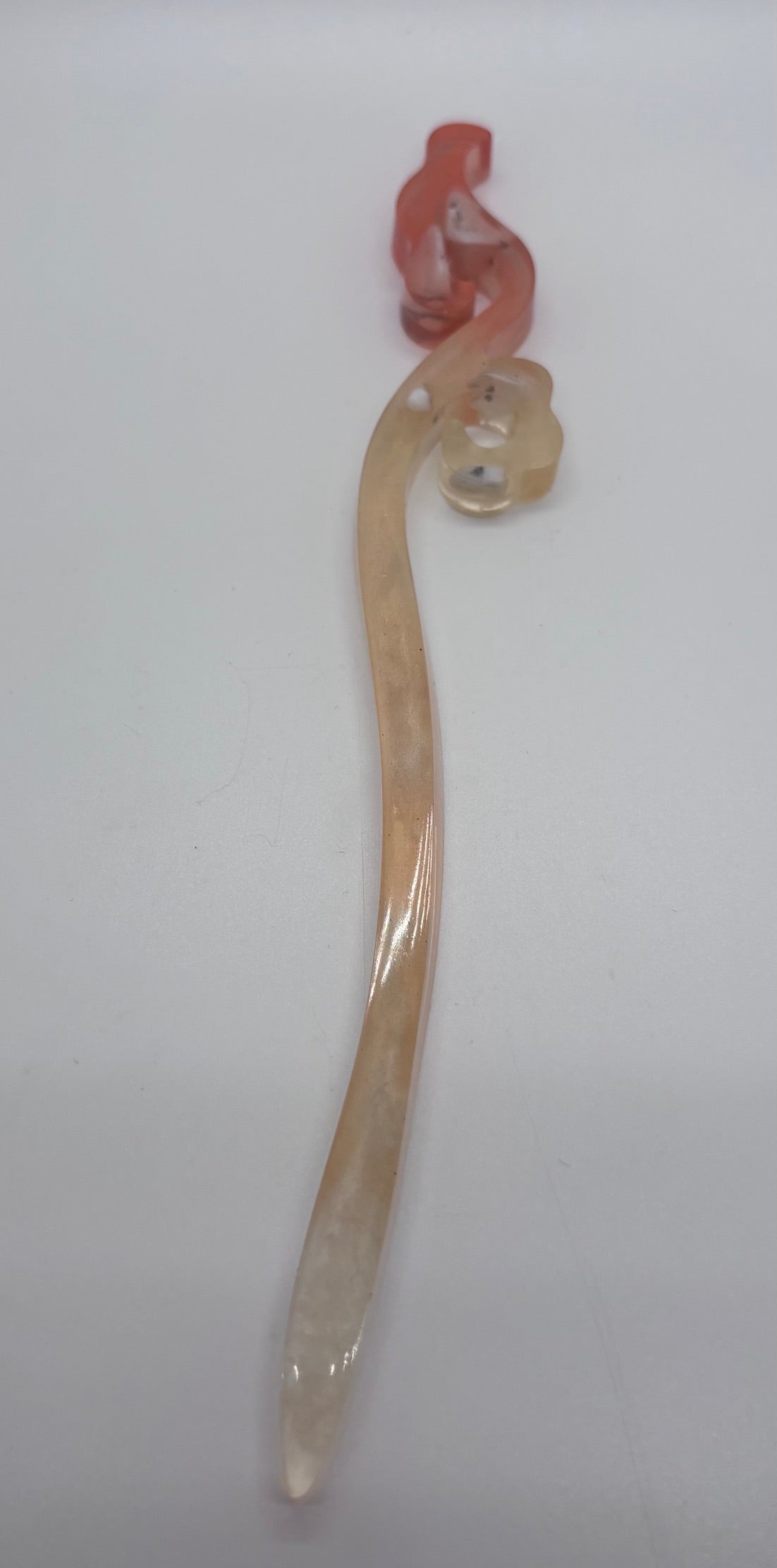Bastoncino per i capelli in resina e pietre naturali