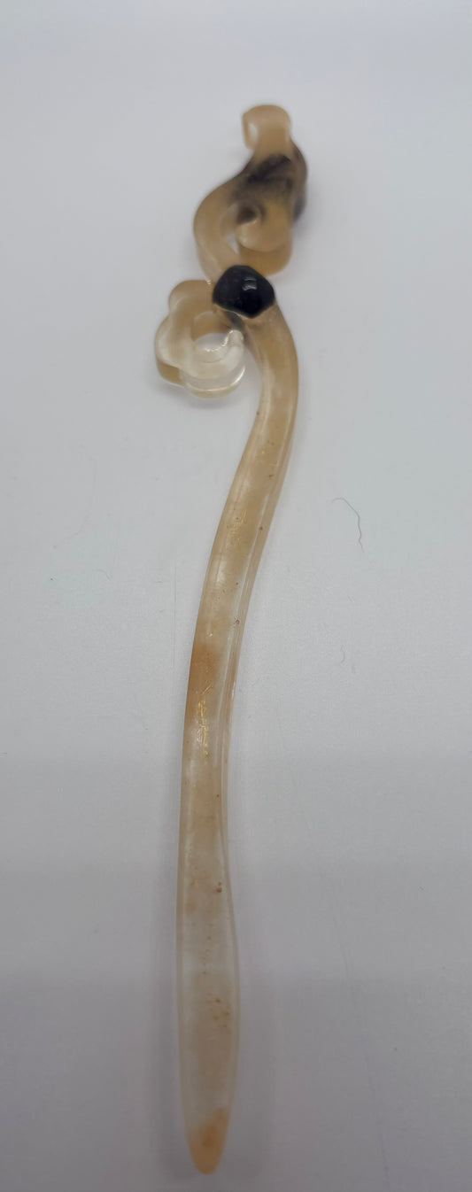 bastoncino per i capelli in resina e pietre naturali
