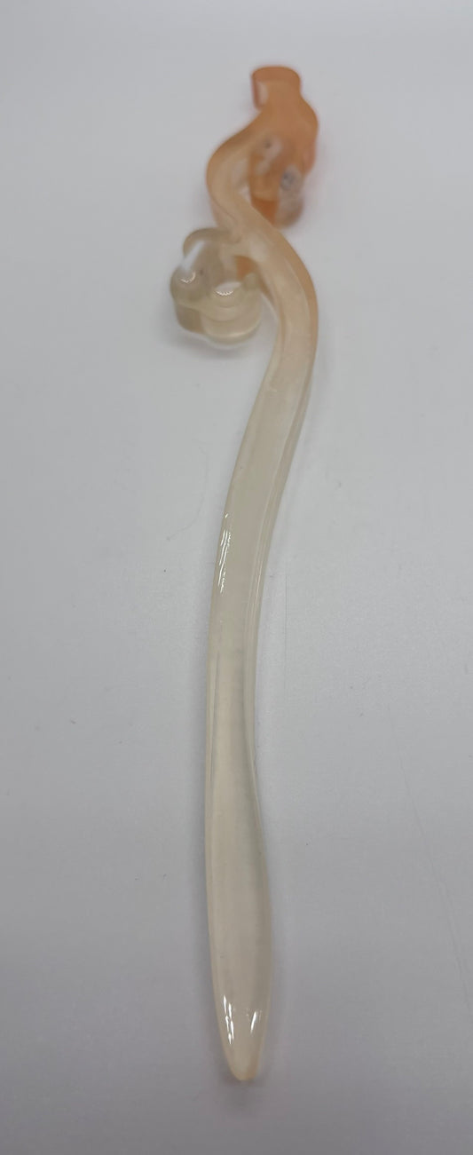 bastoncino per i capelli in resina e pietre natuarali